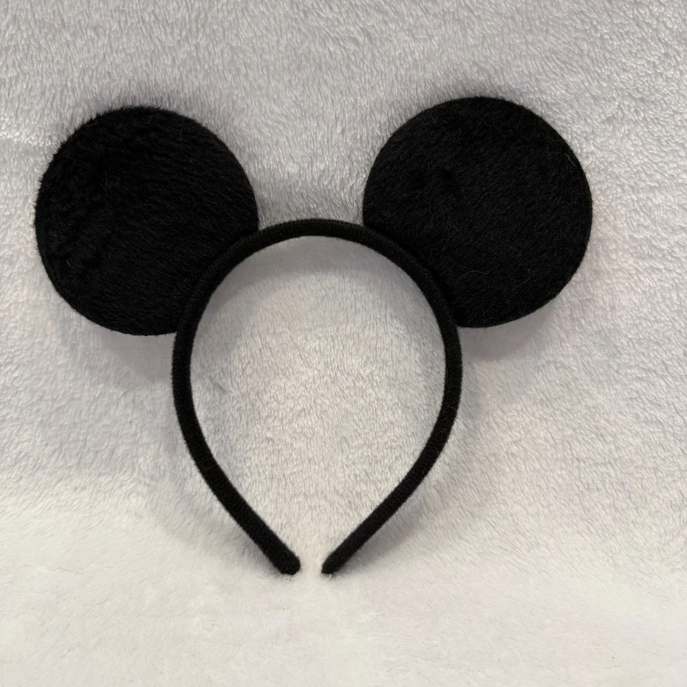 Disney Mickey Mouse Ears Headband Black Fuzzy Costume‎ Accessory Kids Neutral